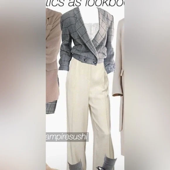 Escada by Margaretha Ley High Waist - Light Academia Wool Pants - Picture 2 of 8